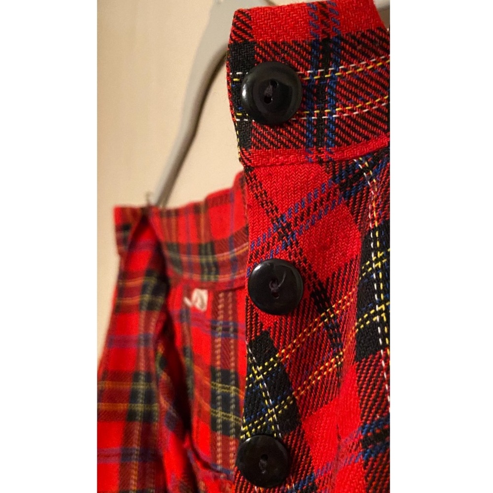 TRUE VINTAGE/Retro Dark Academia Red Plaid/Tartan Skirt - Picture 9 of 11